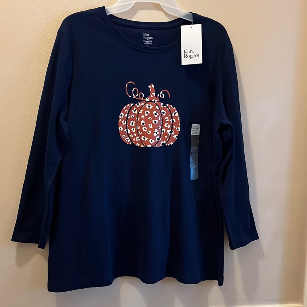 Kim Rogers NWT Thanksgiving/Fall Large Cheetah print pumpkin